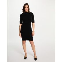 Robe pull ajustée manches courtes noir femme - Robes - Morgan