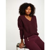 Pull col en V oversize prune femme - Pulls - Morgan
