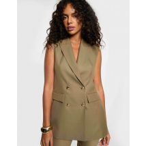 Blazer sans manches vert kaki femme - Vestes - Morgan