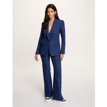 Pantalon flare à pinces bleu marine femme - Pantalons - Morgan