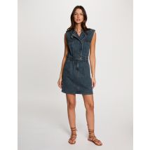 Robe courte droite en jean denim stone femme - Robes - Morgan