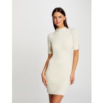Robe pull ajustée manches courtes ivoire femme - Robes - Morgan