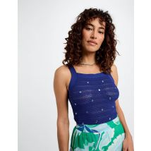 Top maille bretelles larges bleu electrique femme - Tops et T-shirts - Morgan