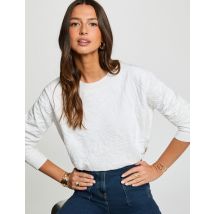 Pull col rond blanc femme - Pulls - Morgan