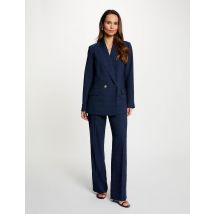 Pantalon taille haute bleu marine femme - Pantalons - Morgan