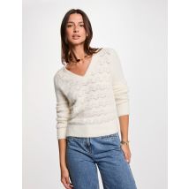 Pull col en V ivoire femme - Pulls - Morgan