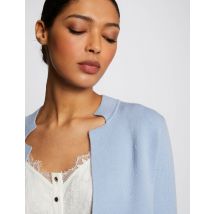 Gilet droit à col cranté ciel femme