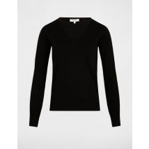 Pull col en V noir femme