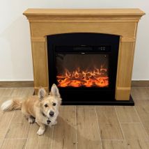 Mpc Camino Siena Camino Da Terra Con Bruciatore Da 1500w Dal Design Unico Con Telecomando Rovere Caminetto Design Completo Di Telecomando Realizzato In Legno Mdf Facile Da Posizionare