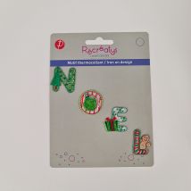 Weihnachten in  Buchstaben weiß und grün - Récréatys - MT Stofferie