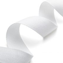 Köperstoff-Band, weiß, 25 mm - MT - MT Stofferie