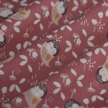 Cretonne Baumwolle Kidia Eule rosa - DOMOTEX - MT Stofferie