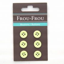 6-Knopf-Set, einfarbig, 12 mm, olivgrün - Frou Frou - MT Stofferie