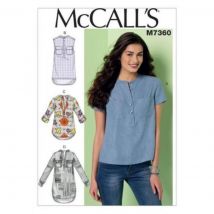 Schnittmuster für schöne Bluse mit Streifen und Taschen - McCall's - MT Stofferie