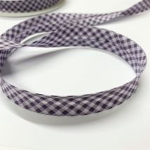 Schrägband 20 mm lila grau Vichy - Frou Frou - MT Stofferie