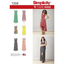 Schnittmuster Simplicity 1358.a - Kleid Jersey Eng/Fr - Simplicity - MT Stofferie