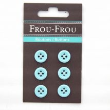 6-Knopf-Set, einfarbig, 12 mm, Lagunenblau - Frou Frou - MT Stofferie