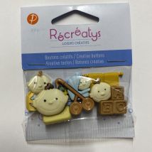 Beutel mit fantasievollen Knöpfen im Baby-Jungen-Thema - Récréatys - MT Stofferie