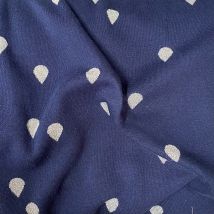 Jacquard Bio Baumwolle Drops Marineblau - Albstoffe - Albstoffe - MT Stofferie