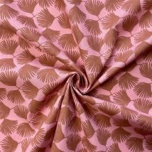 Baumwollstoff Natur-Print - rostrot - DOMOTEX - MT Stofferie