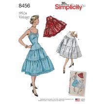 Schnittmuster Simplicity 8456.d5 - Vintage Kleid Rock  50er Eng/Fr - Simplicity - MT Stofferie