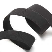 Geripptes Gummiband, schwarz - MT - MT Stofferie