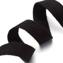 Köperstoff-Band, schwarz, 15 mm - MT - MT Stofferie