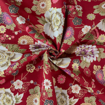 Japanischer Stoff 110 cm Maxi Blumen Rot - NAKA - Naka - MT Stofferie