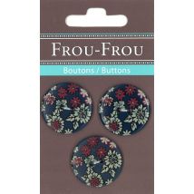 3er Set Knöpfe  Gänseblümchen marineblau weinrot - Frou Frou - MT Stofferie