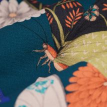 Dicker Baumwollstoff Elixir Schmetterlinge und Blumen blau - Thevenon - MT Stofferie