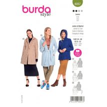 Burda Mantel mit Kapuze und Schnittnähten für Fortgeschrittene - Burda - MT Stofferie