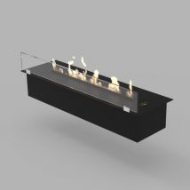 Decoflame Denver e-Ribbon Basic™ Ethanol Brenner mit Fernbedienung: 720 mm - Schwarz - Mit Glasscheibe (einseitig)