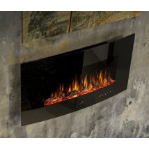 Noble Flame DETROIT 900 schwarz [gewölbter Elektro Wandkamin]