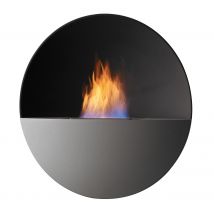 safretti Prometheus R Wandfeuer / Ethanol Kamin: Schwarz / Grau