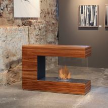 AUSSTELLUNGSSTÜCK - muenkel design loft.line in Holzfurnier -- C-02 [Design Raumteiler Ethanol Kamin]: Holzfurnier - safety burner 600