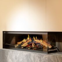 Kalfire E-one Eckkamin: Front + rechts offen