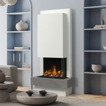 muenkel design Milano [moderner Design Elektrokamin Opti-myst]: Galaxy (Schiefer dunkelgrau) - weiß