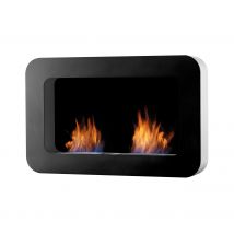 safretti Curva DL Wandfeuer / Ethanolkamin: Schwarz - ohne Scheibe