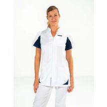 Tunique médicale femme blanche/bleue marine Sandrine