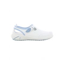 Sabot médical en cuir Safety Jogger blanc et bleu Lina - MyLookPro