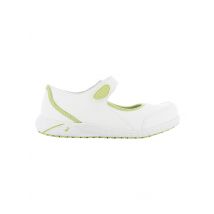 Ballerines Médicales Blanches et Vertes Femmes Antidérapantes Nilda - MyLookPro