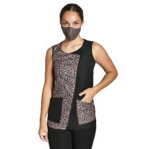 Veste asymétrique sans manche microfibre à motifs - MyLookPro