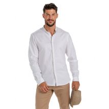 Chemise blanche à manches longues col mao homme - MyLookPro
