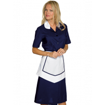 Blouse et Tablier Femme De Chambre Manches Courtes Bleu / Blanc - MyLookPro