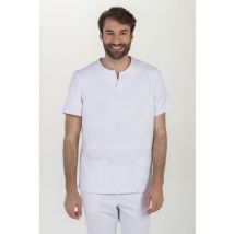 Tunique pharmacie pour homme en point piqué blanc à manches courtes - MyLookPro