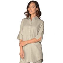 Chemisier Femme Java Beige 60% coton 40% lin - MyLookPro