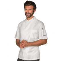 Veste de chef homme Dubai Blanc à manche courte 65% Polyester 35% Coton