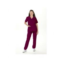 Blouse médicale pour femme élastique bordeaux 92% Polyester 8% élasthanne - MyLookPro