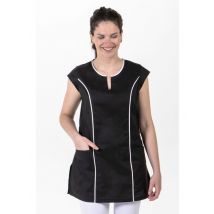 Veste femme noire ajustée avec bordure blanche 70% Coton et 30% Polyester - MyLookPro