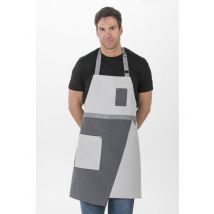 Tablier homme à bavette asymétrique gris 55% Polyester 45% Coton - MyLookPro